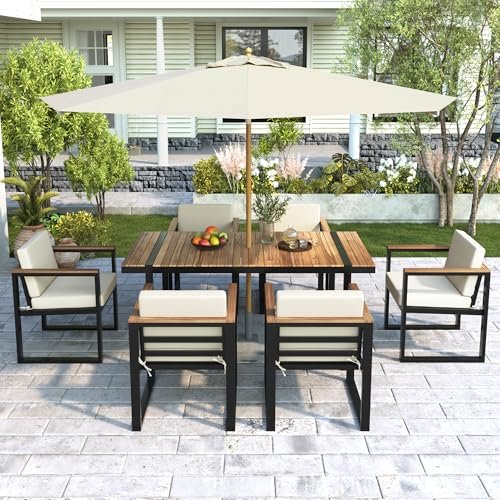 VilroCaz 7 Pieces Outdoor Dining Set