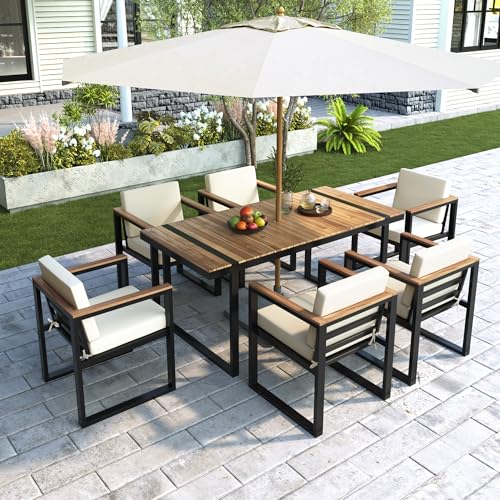 VilroCaz 7 Pieces Outdoor Dining Set