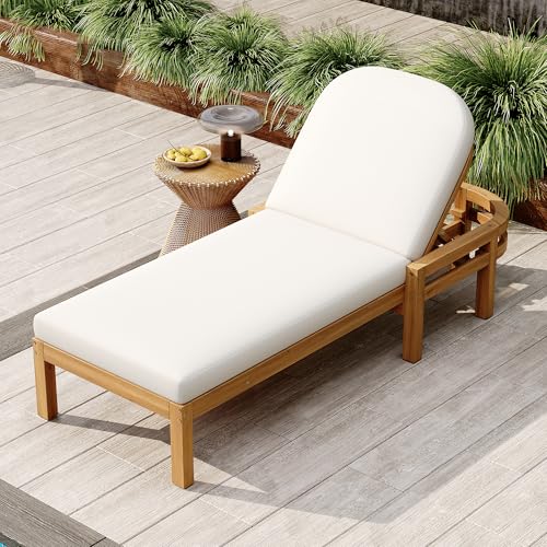 VilroCaz Acacia Wood Outdoor Chaise Lounge