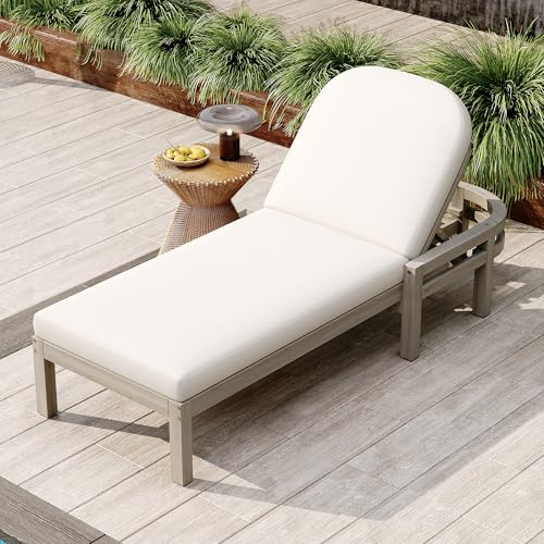 VilroCaz Acacia Wood Outdoor Chaise Lounge