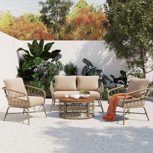 VilroCaz Bohemia-Inspired 4-Person Outdoor Seating Group with Loveseat